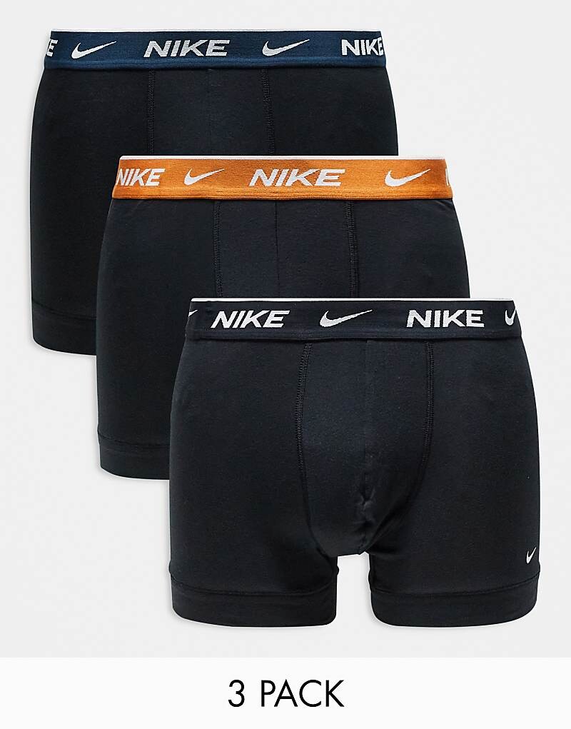

Тройка трусов Nike Everyday Cotton Stretch с цветным поясом синего/золотого/черного цвета