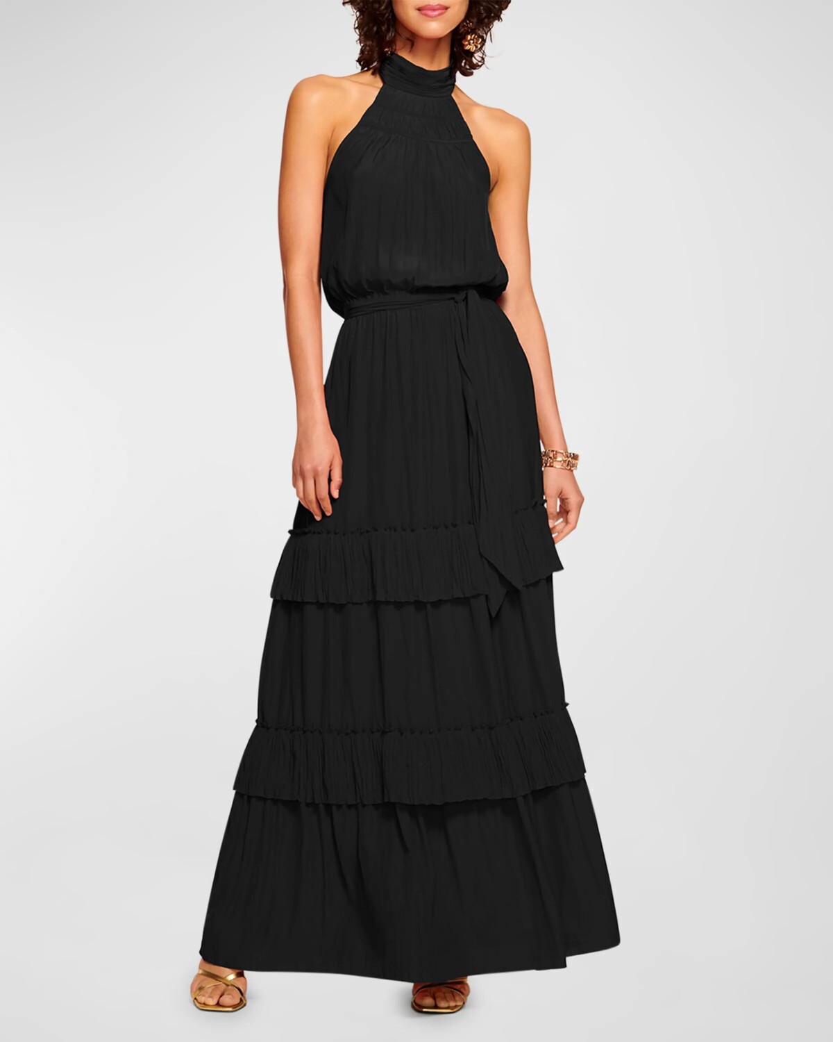 

Многоярусное платье макси Genevieve Ramy Brook, цвет Black