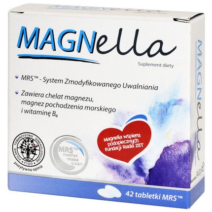 MAGNELLA Магний + витамин B6 Нервный стресс Нервная система Мышечные судороги 42 таблетки Natur Produkt Pharma