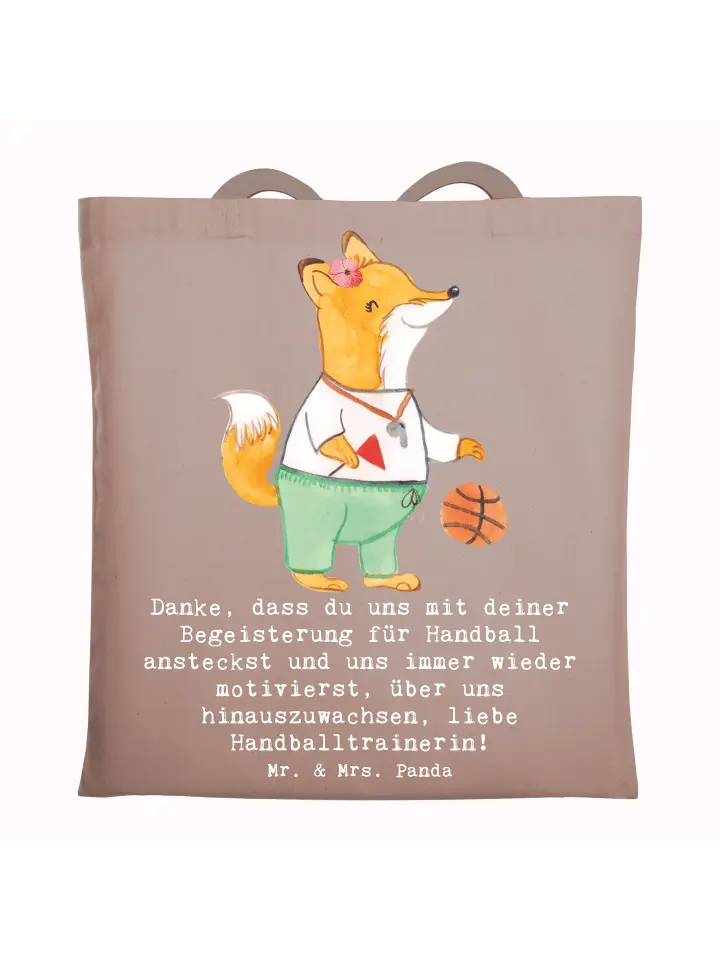

Сумка для переноски Mr & Mrs Panda Handball Trainerin Dankeschön, пастельно-коричневый