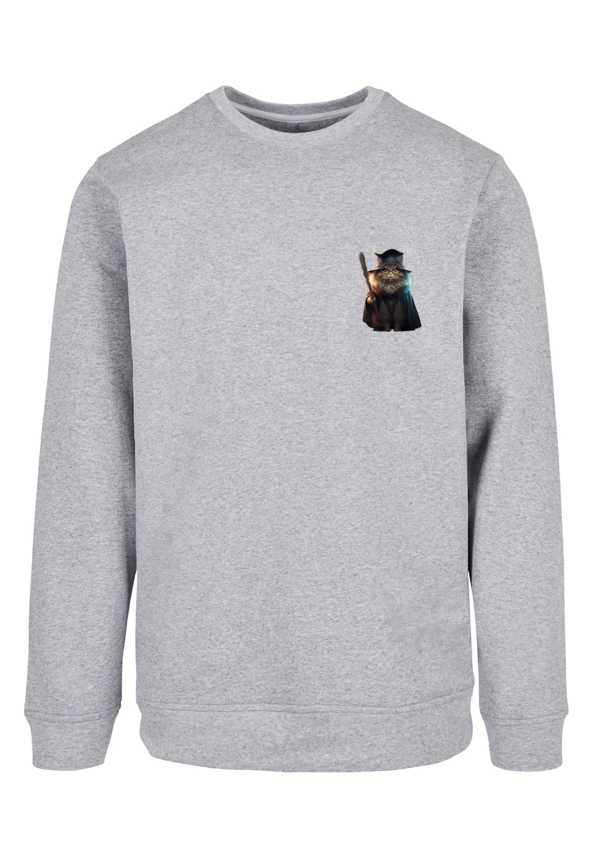 Пуловер F4NT4STIC Sweatshirt Wizard Cat CREW, цвет grau meliert