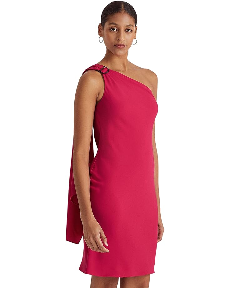 

Платье LAUREN Ralph Lauren Georgette One-Shoulder Cocktail Dress, цвет Sport Pink