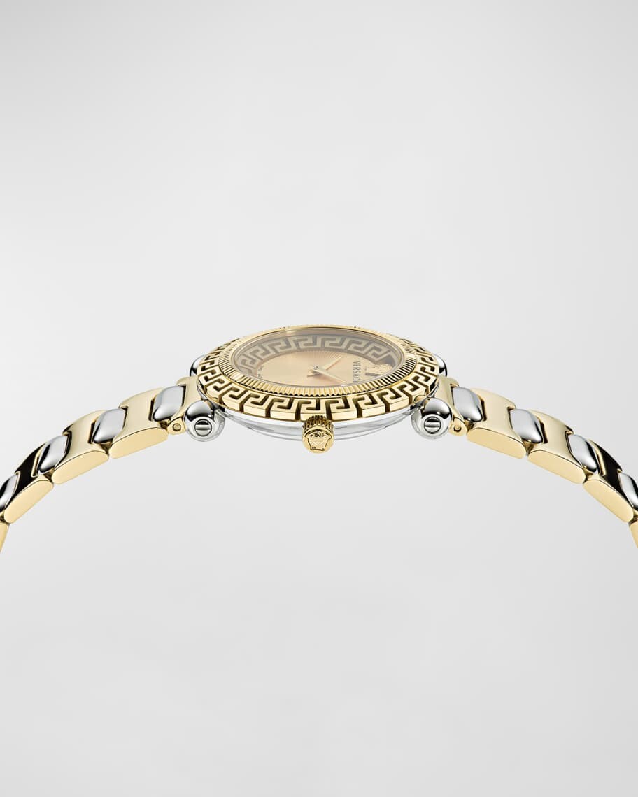 

Часы Greca Twist диаметром 35 мм с ремешком-браслетом, двухцветные Versace