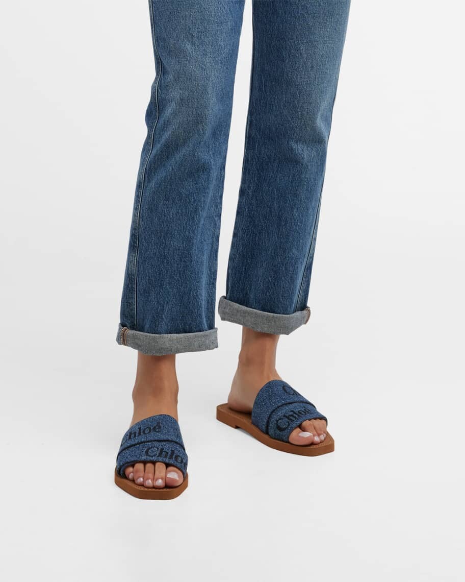 

Босоножки на плоской подошве с логотипом Woody Denim Chloe