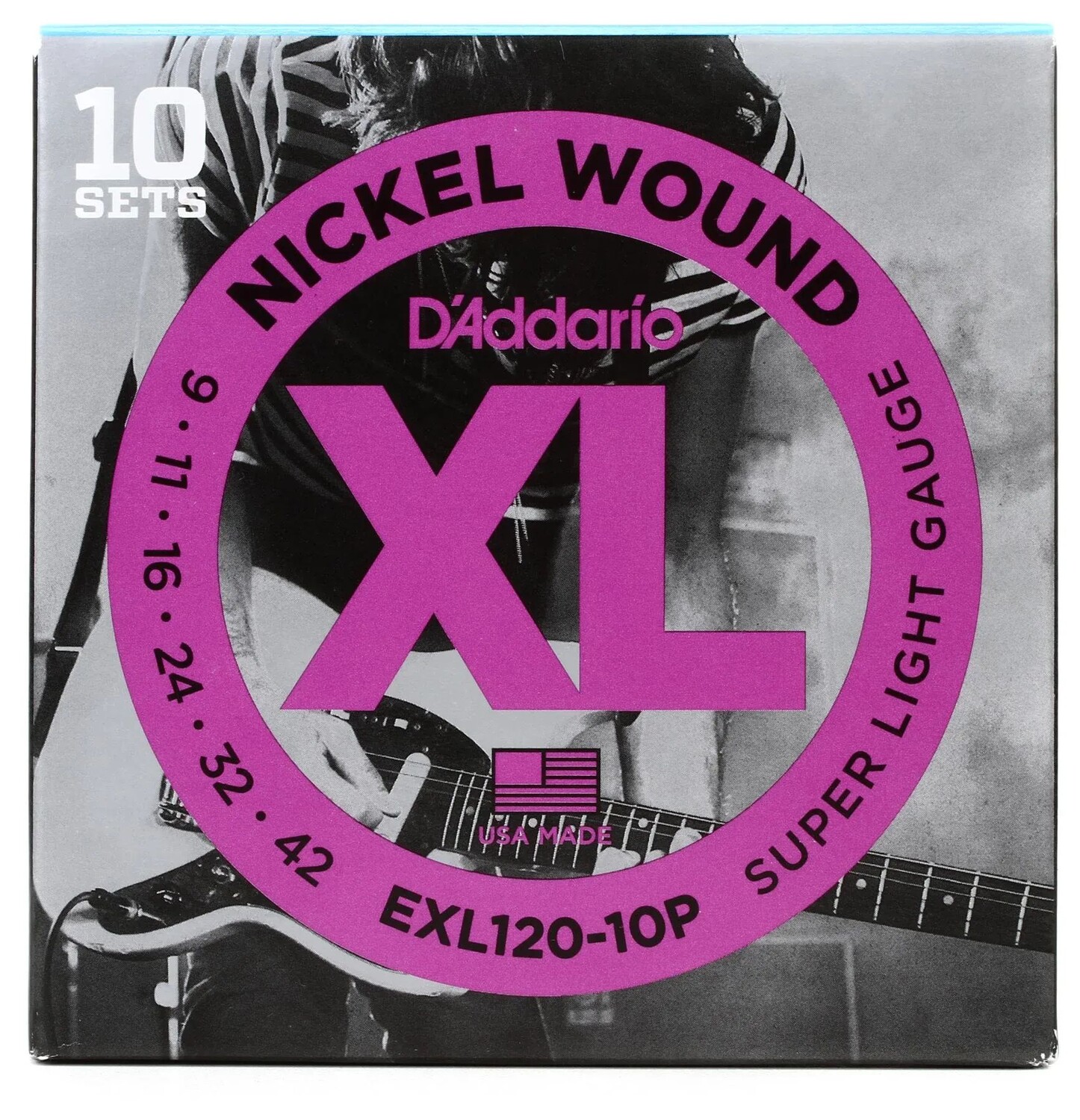 

Струны для электрогитары D'Addario EXL120 XL с никелевой обмоткой — .009-.042 Super Light (10 шт.)
