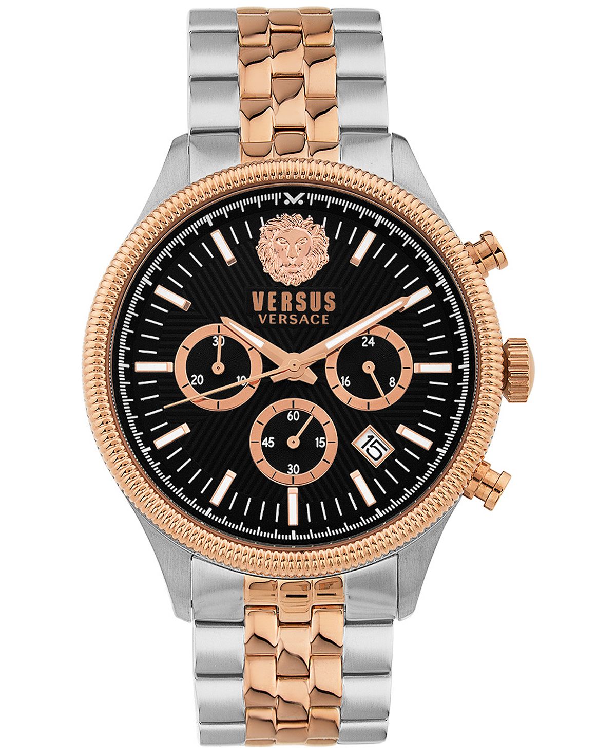 цена Мужские часы-хронограф Colonne с ионным покрытием из нержавеющей стали с браслетом, 44 мм Versus Versace