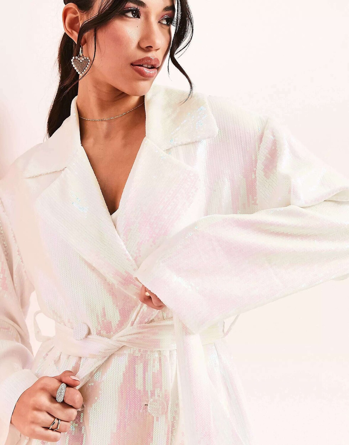 

Белый тренч с запахом ASOS LUXE