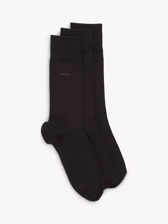 

Носки HUGO BOSS BOSS Ribbed Iconic Logo Cotton Blend 3 шт, черный