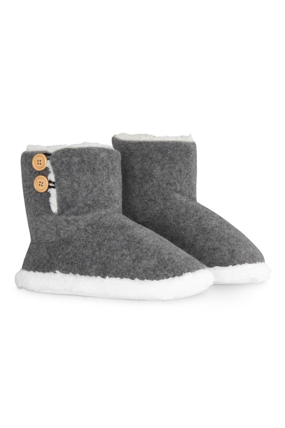 Тапочки на пуговицах Dunlop, серый детские зимние ботильоны для девочек кожаные плюшевые теплые ботинки для малышей водонепроницаемые нескользящие тапочки на плоской подо