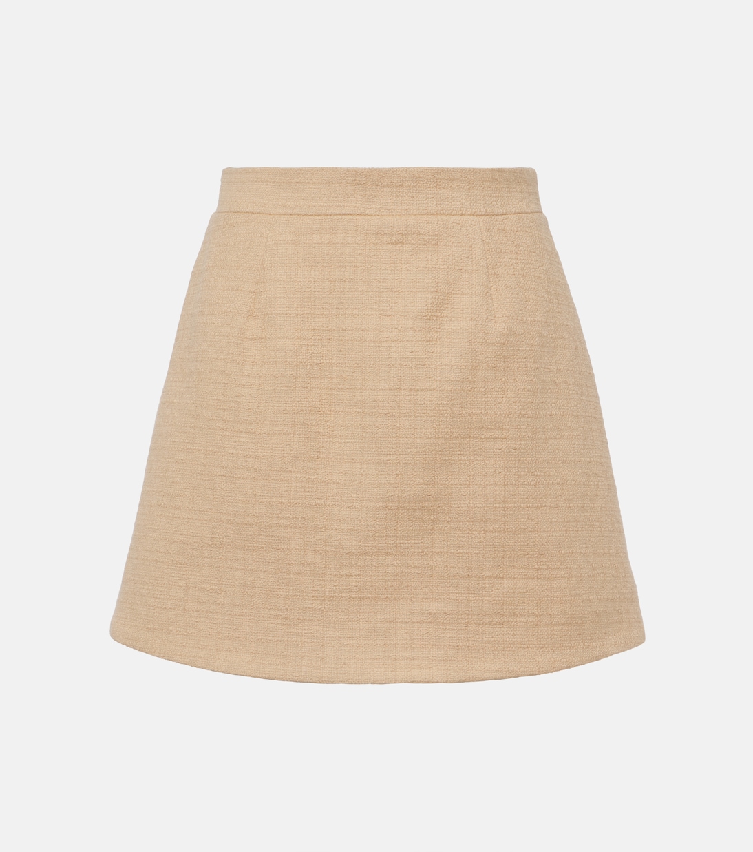 Мини-юбка из твида с высокой посадкой Patou, бежевый юбка расклешенная с высокой посадкой в полоску ayzolle s бежевый
