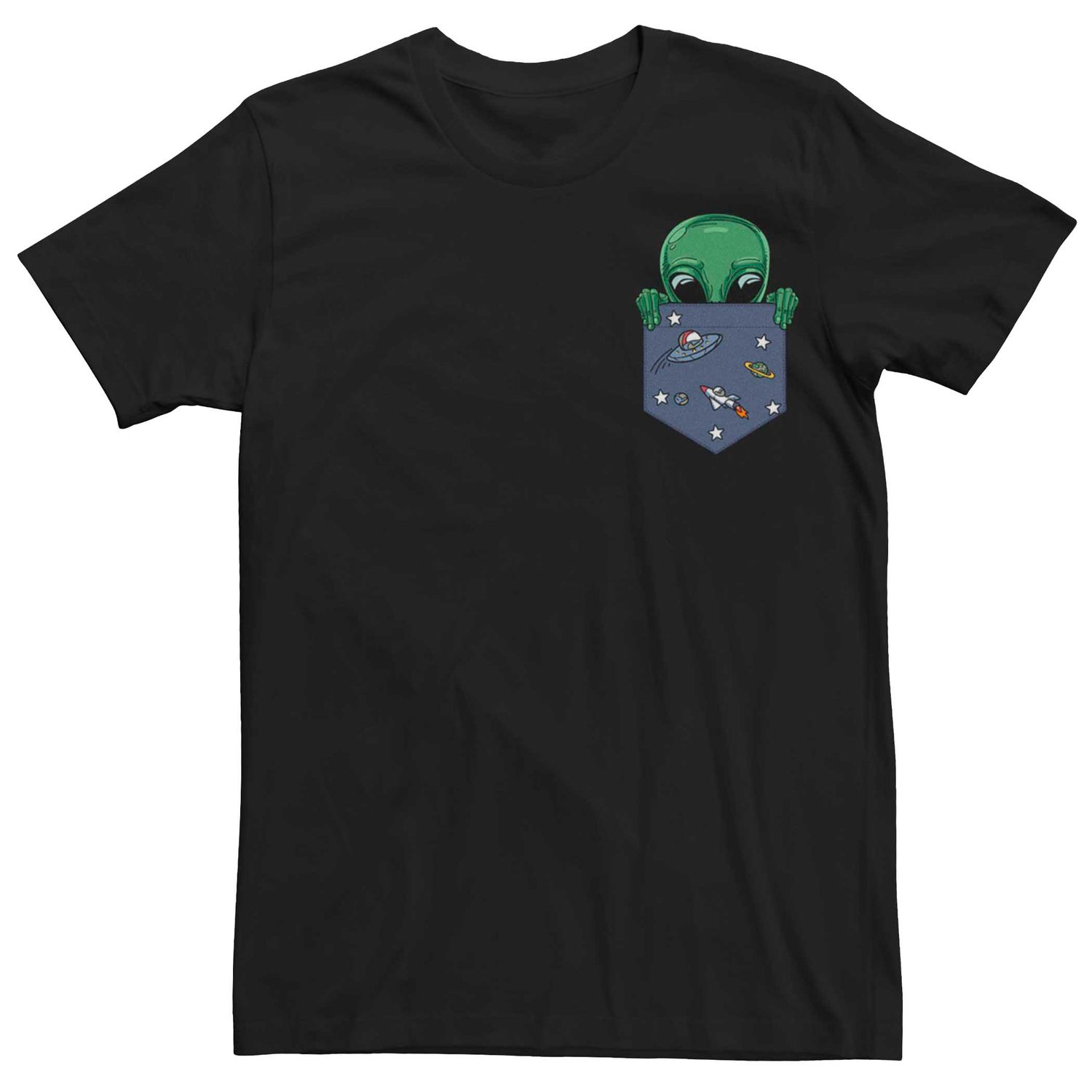 Мужская футболка с рисунком Alien Pocket Peek Licensed Character мужская футболка ripndip smoking alien pocket чёрный размер m