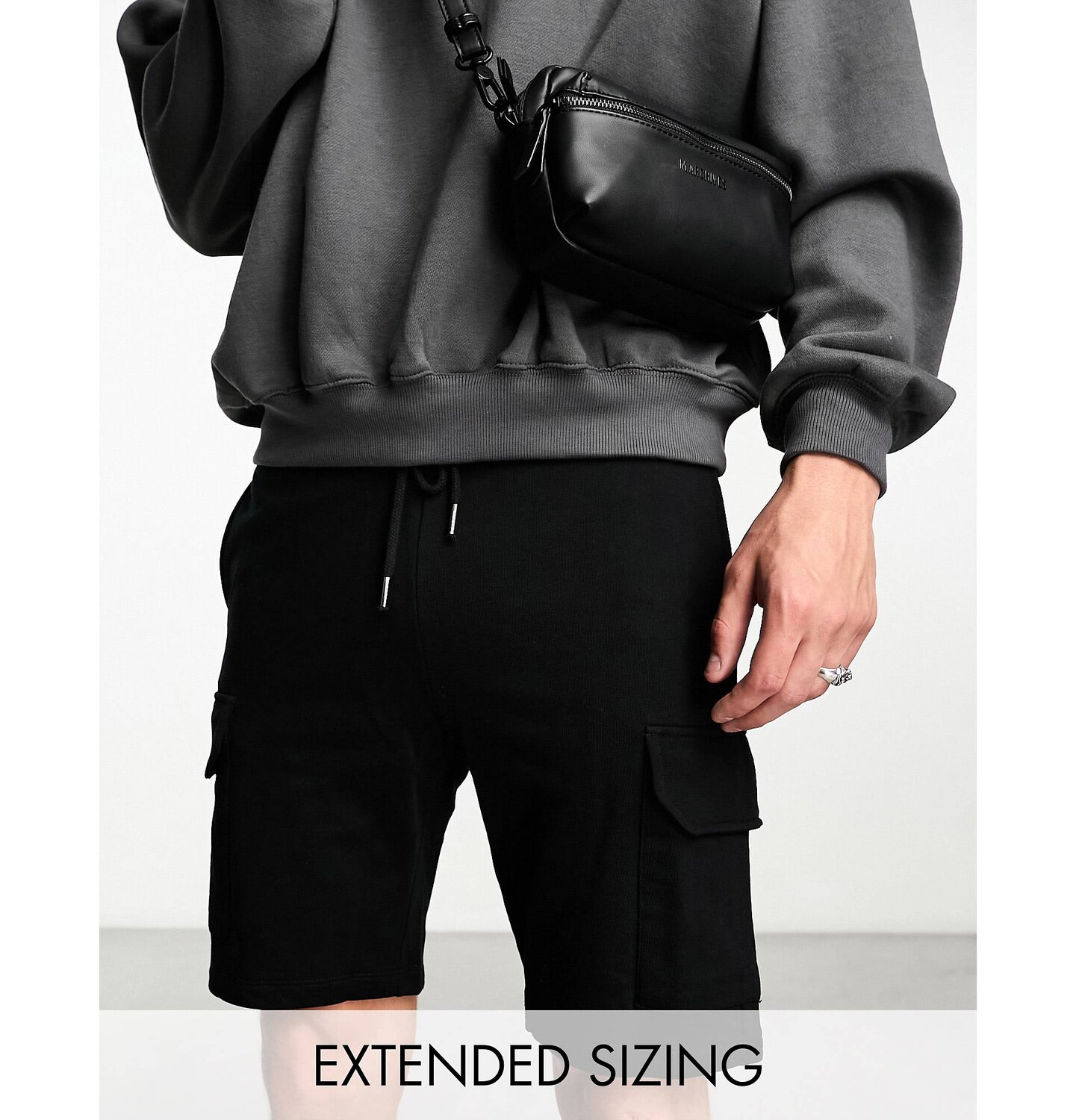 

Черные шорты из джерси с карманами карго ASOS DESIGN