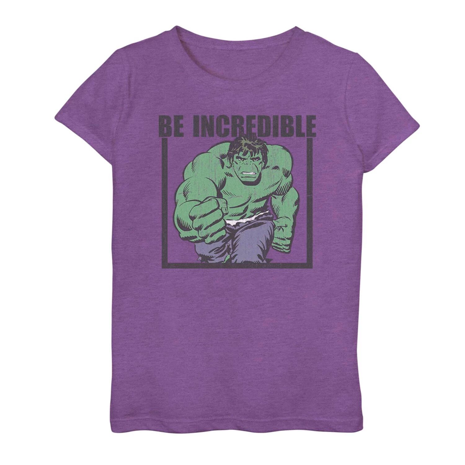 

Винтажная футболка с рисунком Marvel Hulk Be Incredible для девочек 7–16 лет Marvel