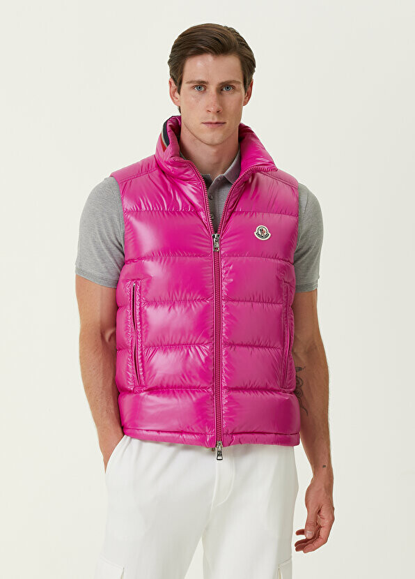 

Розовый пуховый жилет с капюшоном Moncler