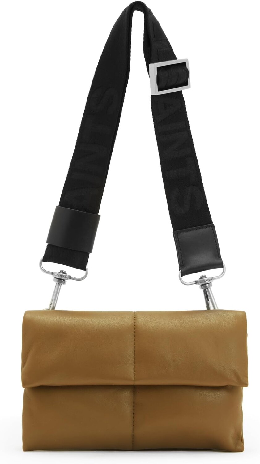 

Сумка Ezra Quilt Crossbody AllSaints, цвет Bronze Green