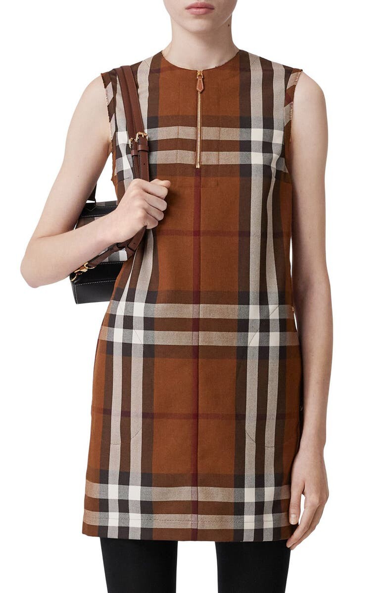 

Платье-футляр Sofy из шерсти и хлопка в клетку без рукавов BURBERRY