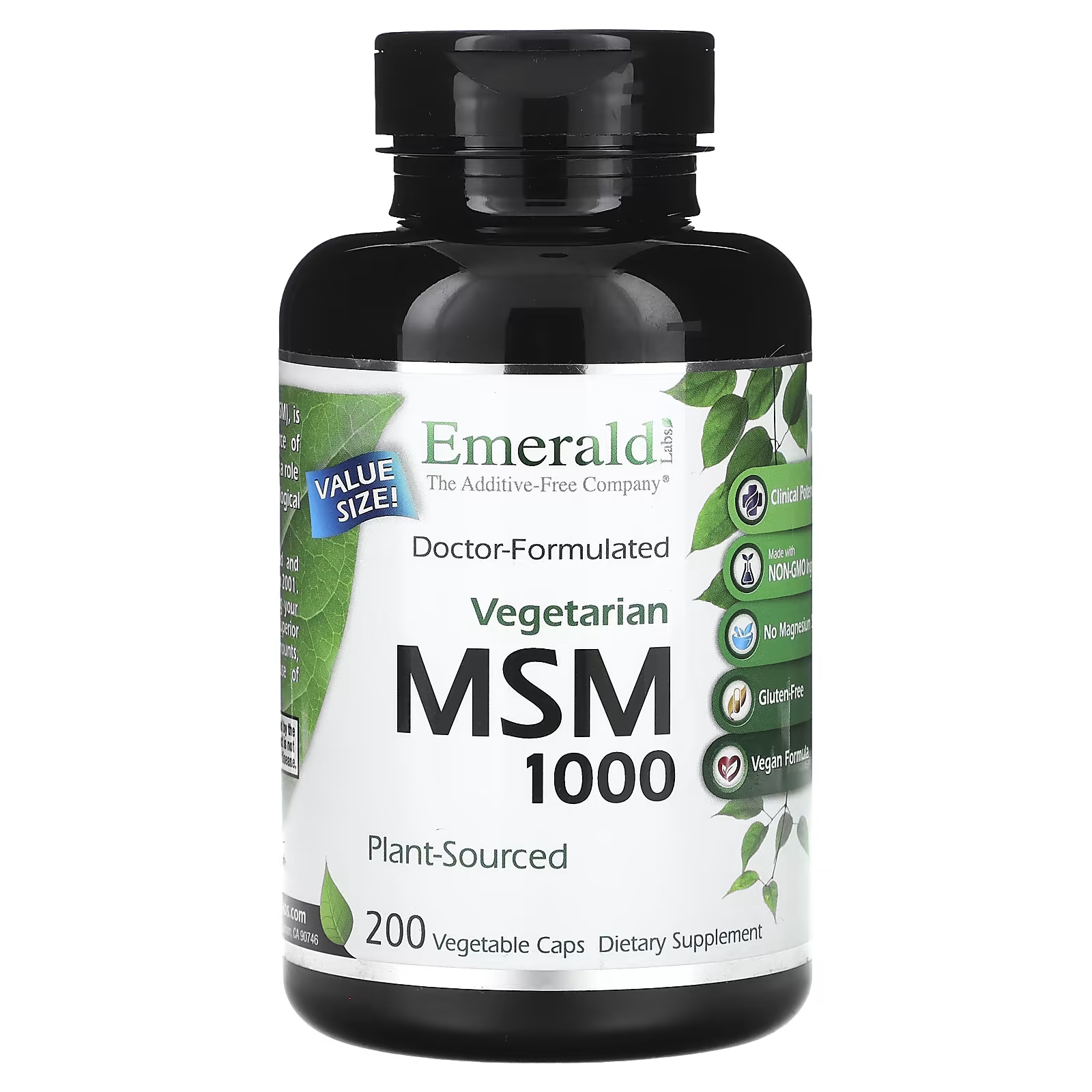 Пищевая добавка Emerald Laboratories MSM 1000, 200 растительных капсул пищевая добавка emerald laboratories osteo bone health 90 растительных капсул