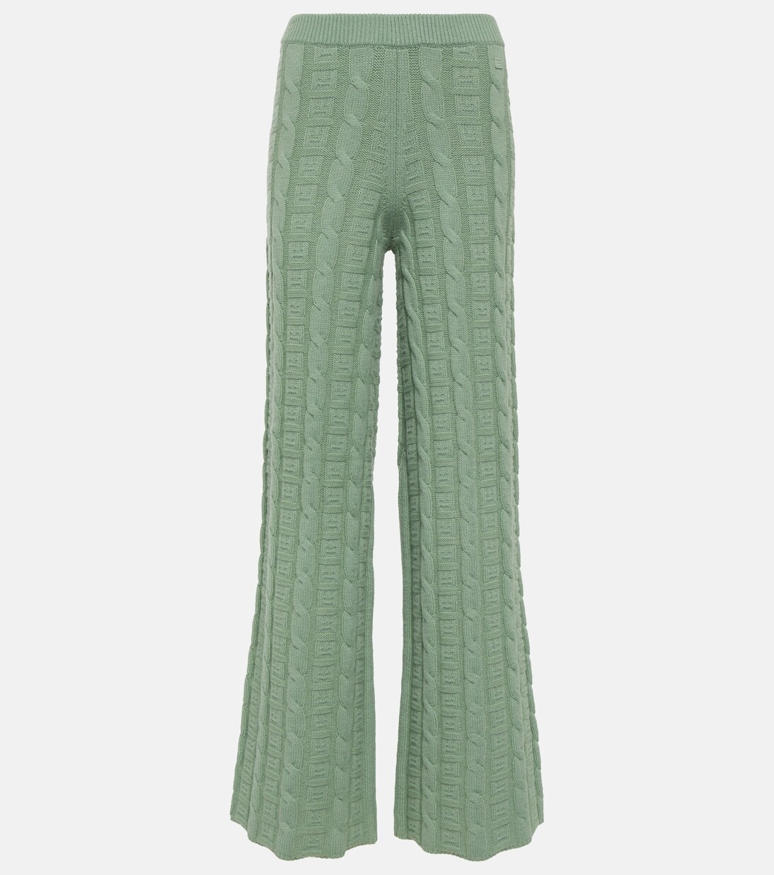 

Прямые брюки kong косой вязки из смесовой шерсти Acne Studios, зеленый