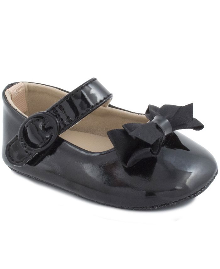 цена Туфли для маленьких девочек с накладным ремешком в виде цветка Baby Deer, черный