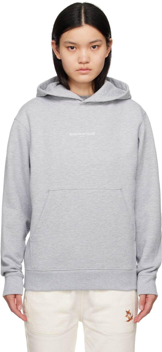 

Серый беспроводной худи с вышивкой Maison Kitsune