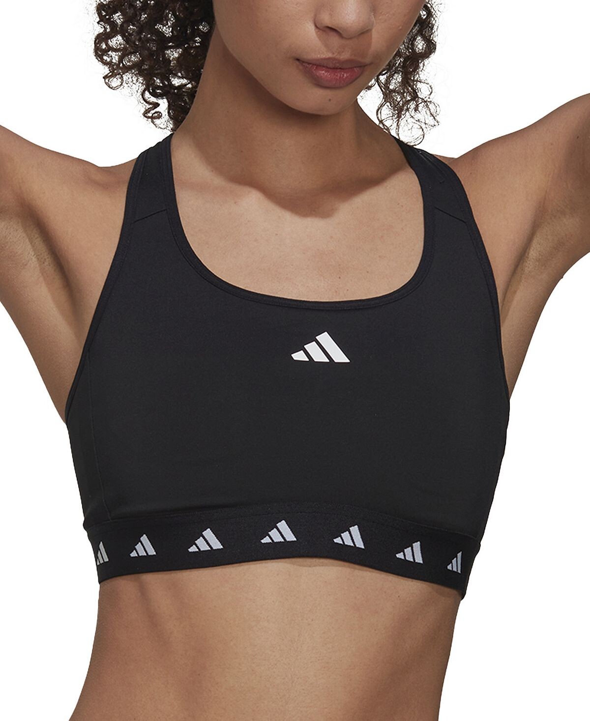 

Женский тренировочный бюстгальтер средней поддержки Powerreact adidas, черный
