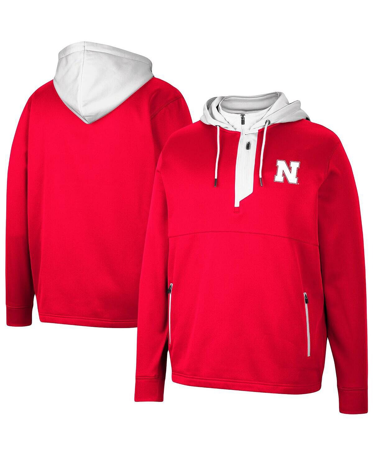 

Мужская толстовка с молнией без четверти 3.0 Scarlet Nebraska Huskers Luge 3.0 Colosseum