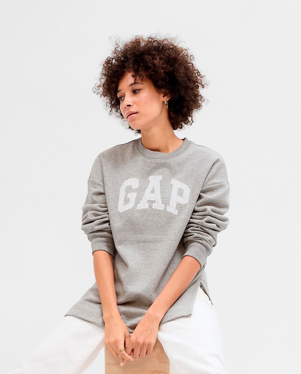 

Женская толстовка-туника с логотипом Relaxed Gap, серый