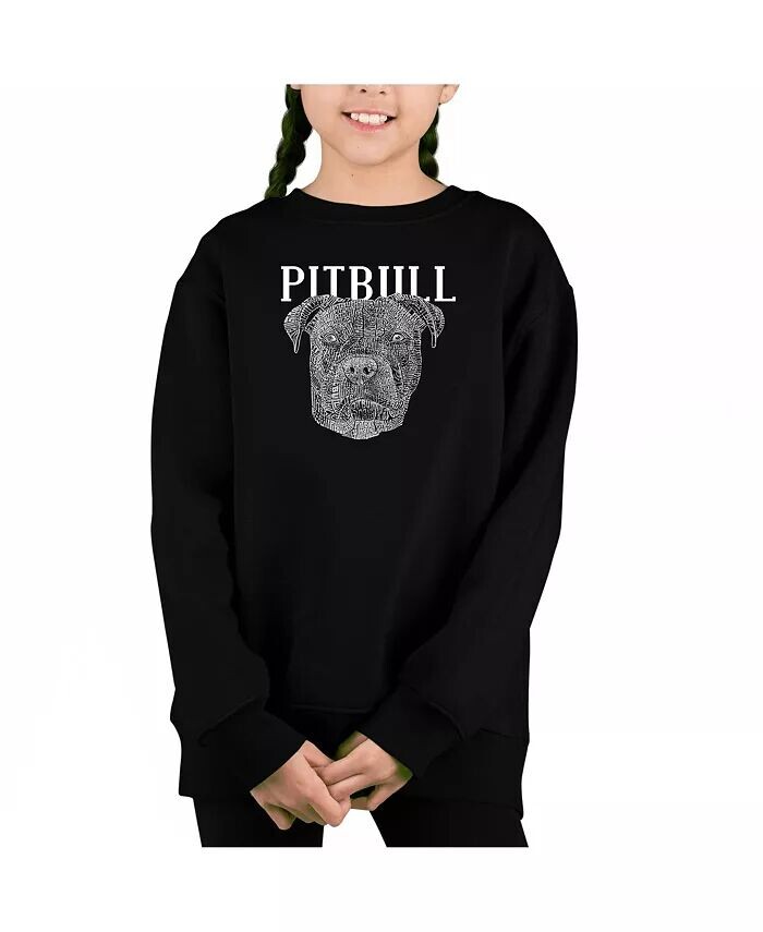 

Pitbull Face — толстовка с круглым вырезом Big Girl's Word Art La Pop Art, красный