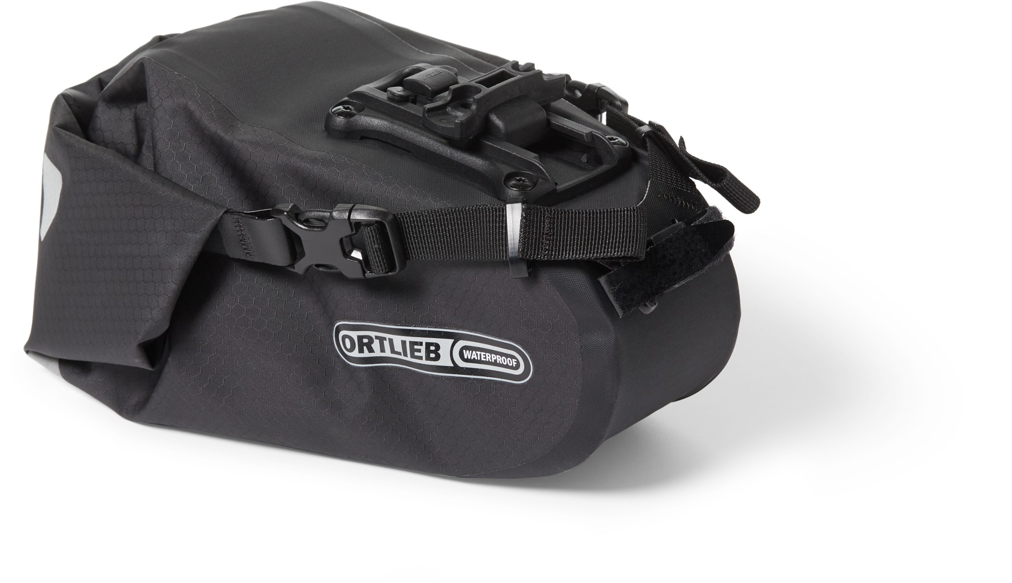 leather universal motorcycle bag kit cruiser tool bag fork barrel shape handlebar front saddle bag with two mounting straps Седельная сумка Two — 4,1 литра Ortlieb, черный