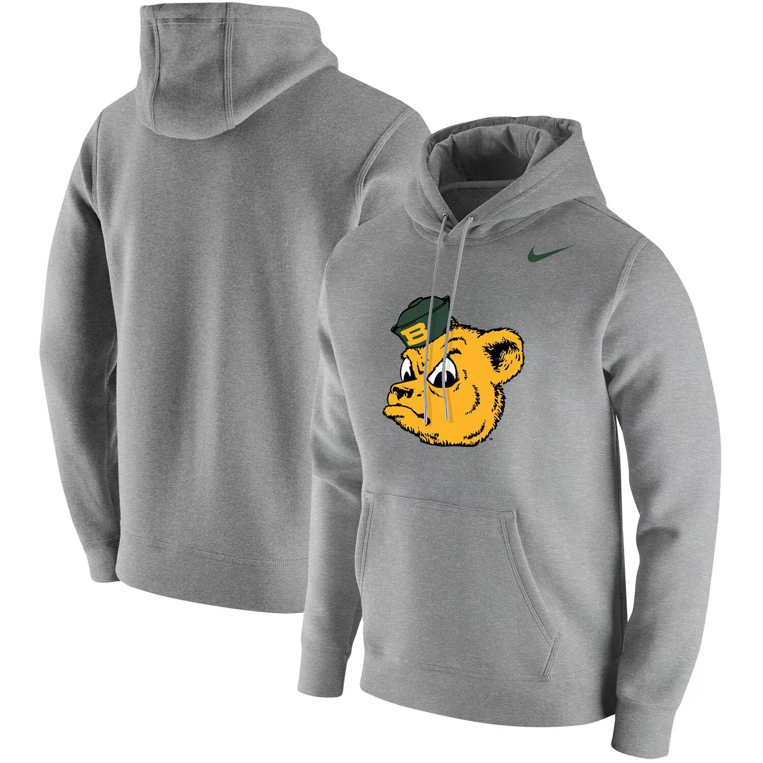 

Мужской серый пуловер с капюшоном и логотипом Baylor Bears Vintage School Nike