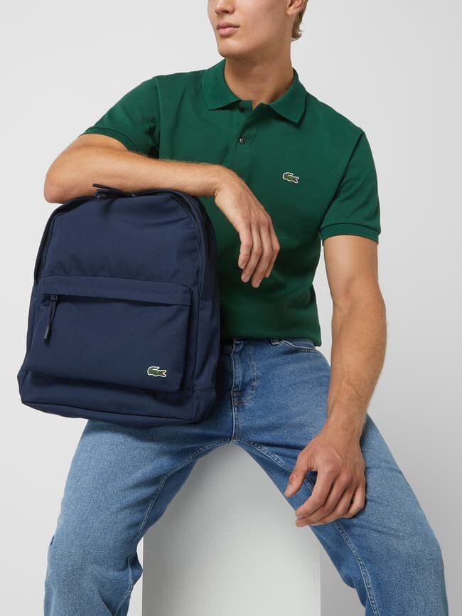

Рюкзак с логотипом Lacoste, темно-синий
