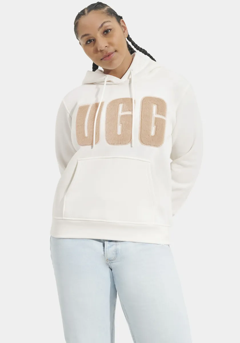 

Толстовка UGG с капюшоном "W REY UGGFLUFF LOGO HOODIE", белый