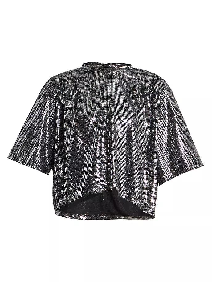 

Укороченный топ Shiny Flou Delfi Isabel Marant Étoile, цвет silver