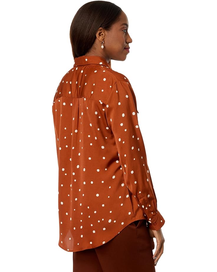 Блуза Liverpool Los Angeles Flap Pocket Button Front Woven Blouse, цвет All Over Dot Maple Red hunting 553 red dot red