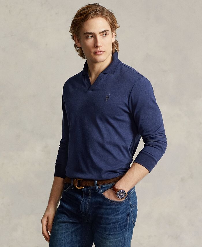 

Мужская рубашка поло классического кроя из мягкого хлопка Polo Ralph Lauren, цвет Spring Navy Heather