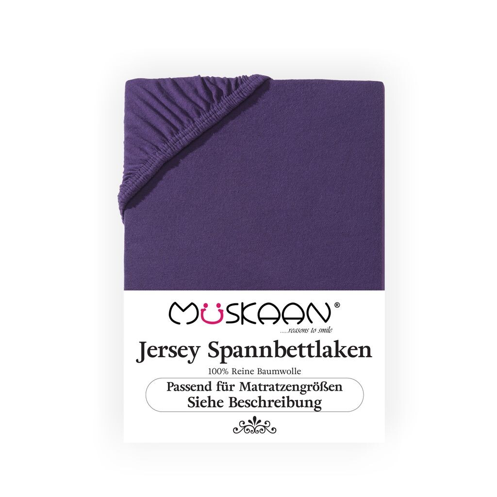 

Простыня Müskaan Jersey 140x200 - 160x200 см баклажан высотой до 22 см простыня на резинке 100% хлопок