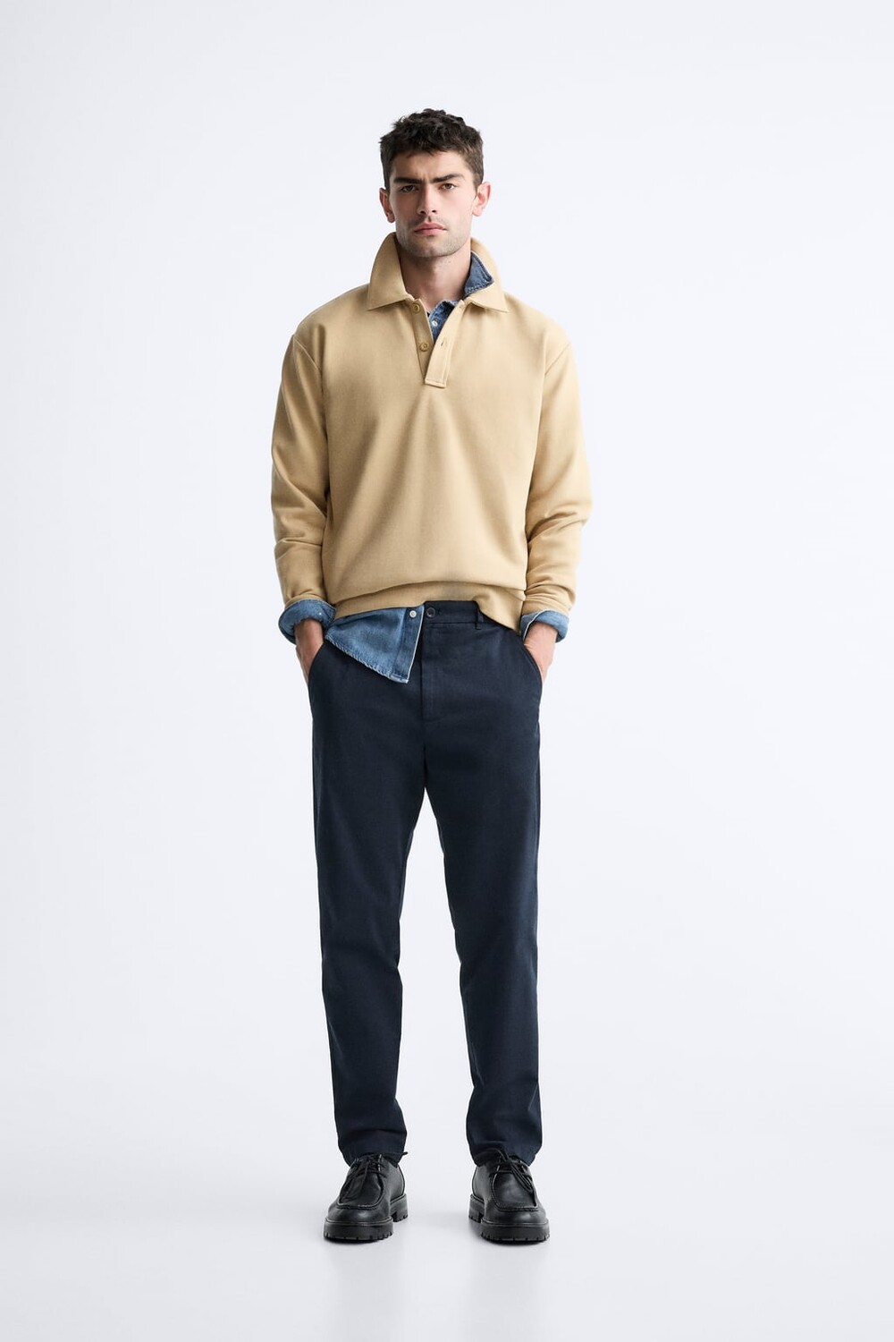 

Брюки чинос узкого кроя ZARA, темно-синий