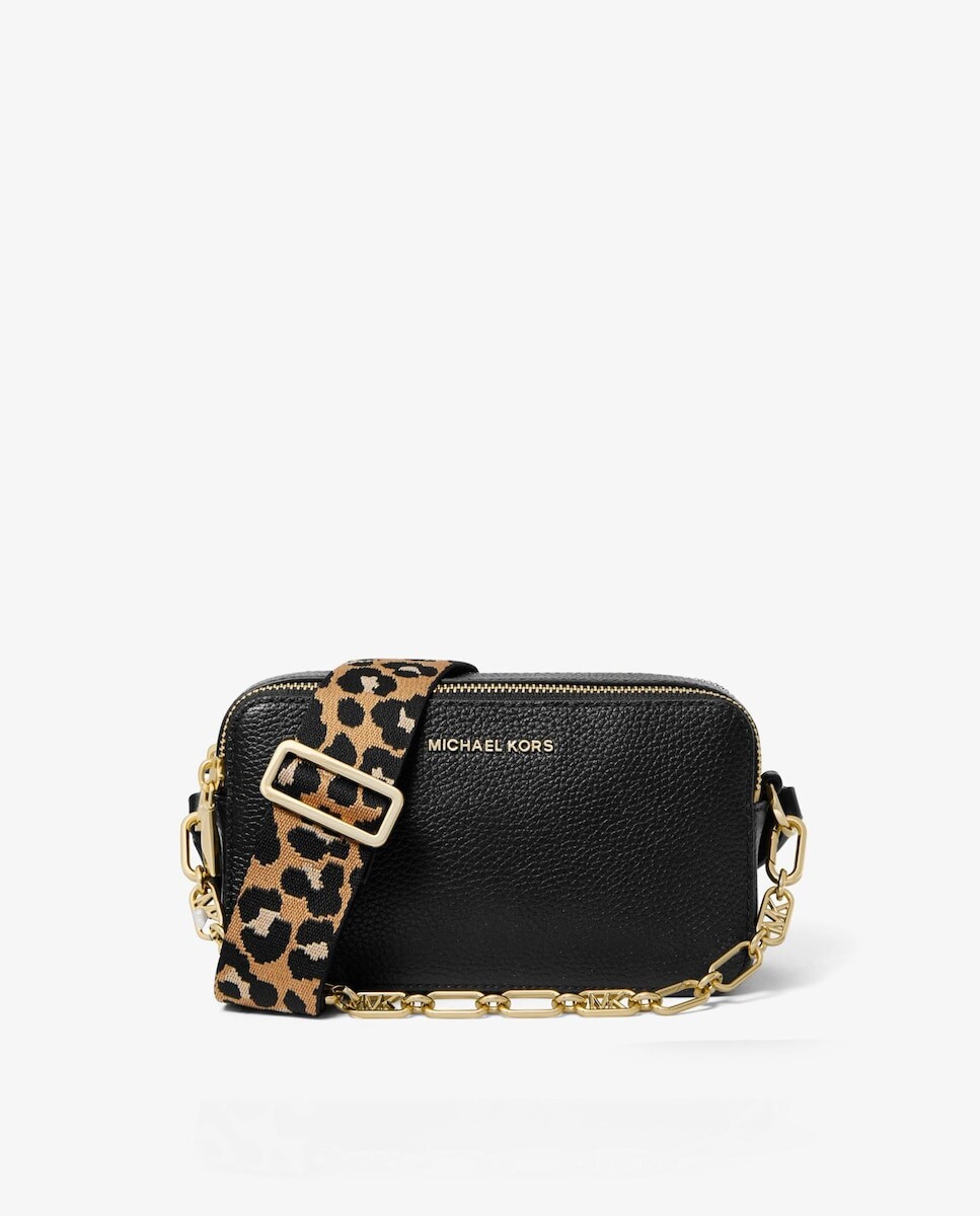 

Кожаный чехол для фотоаппарата с леопардовой ручкой Michael Michael Kors, черный