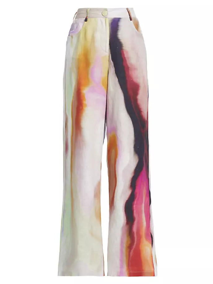 

Брюки из окрашенного льна Emine Silvia Tcherassi, цвет iridescent marble