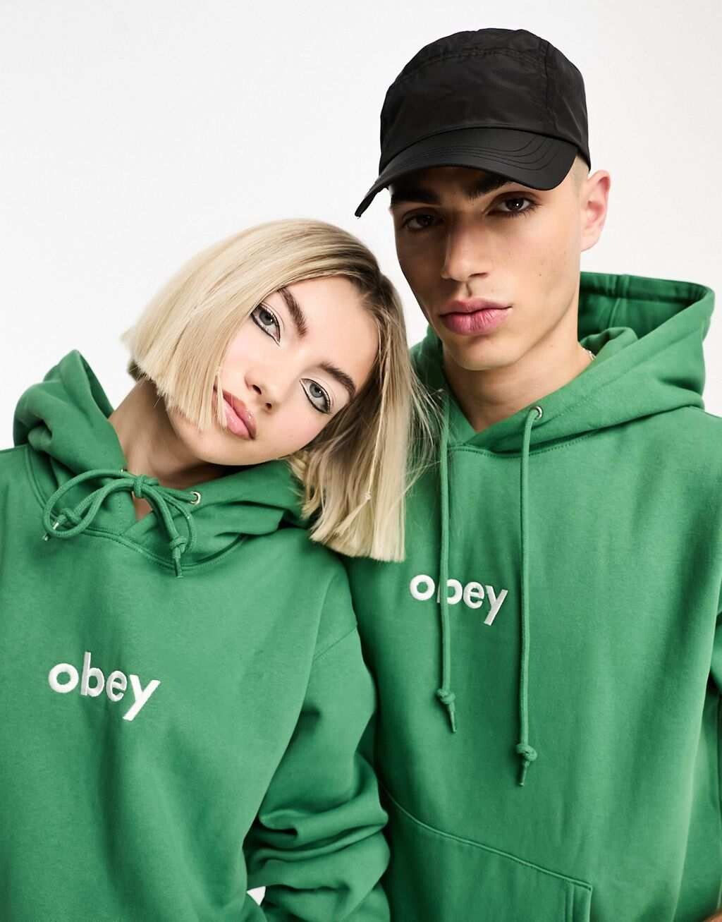 

Зеленая толстовка с строчными буквами Obey, Зеленый