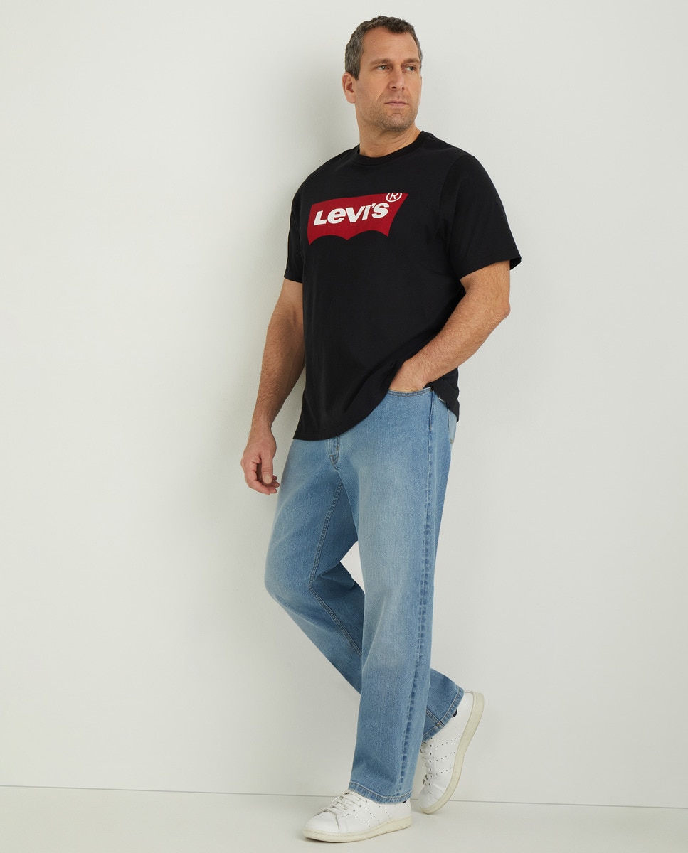 Мужская черная футболка с короткими рукавами больших размеров Levi's, черный цена и фото