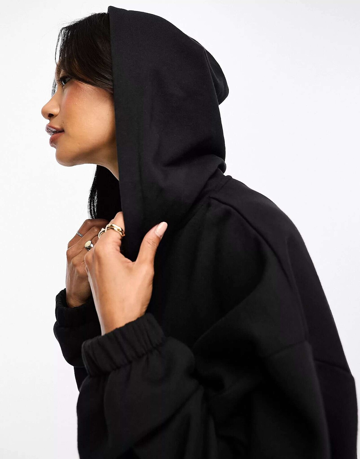 

Черное укороченное худи на молнии ASOS, Черный
