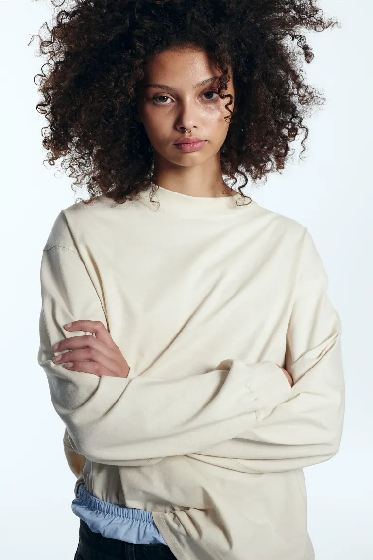 

Блузка из джерси с длинными рукавами H&M, бежевый