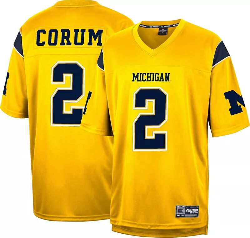 

Colosseum Мужская футбольная майка Michigan Wolverines Blake Corum # 2 Maize Replica