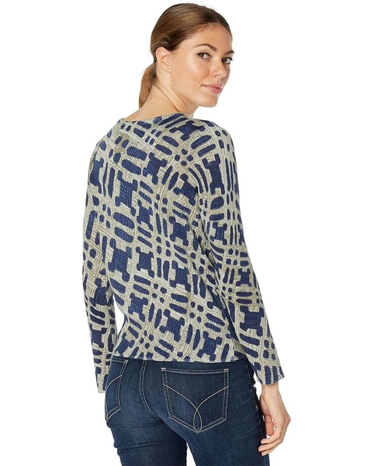 

Свитер NIC+ZOE Ikat Camo Sweater, цвет Green Multi
