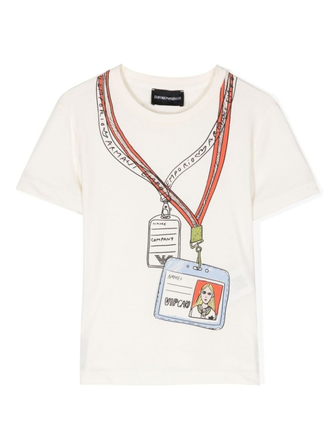 

Футболка с графичным принтом Emporio Armani Kids, бежевый