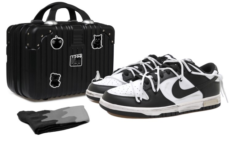 

Кроссовки для скейтбординга Dunk женские с низким верхом, черные/белые Nike