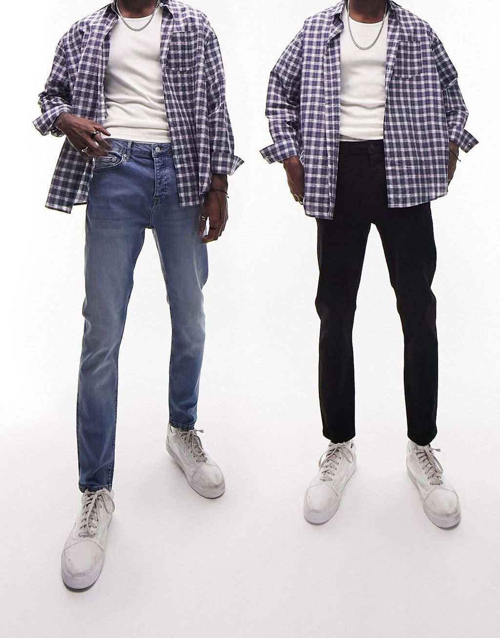 

Пара джинсов зауженного кроя Topman 2 черных и средней степени стирки