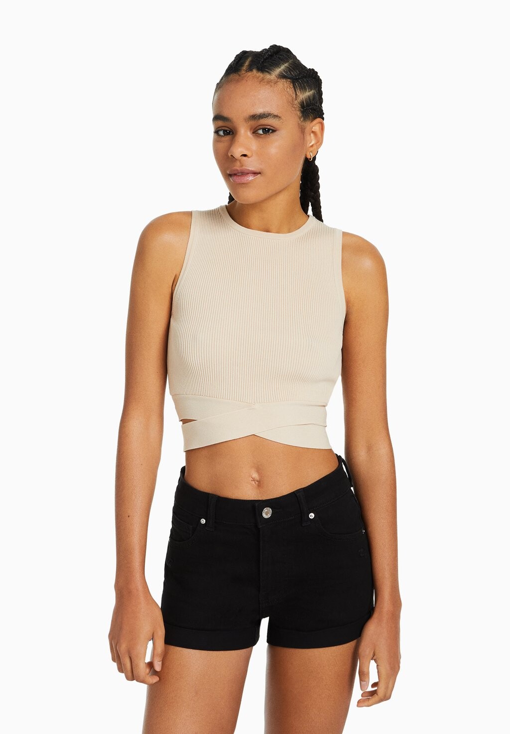 

Джинсовые шорты Bershka, черный