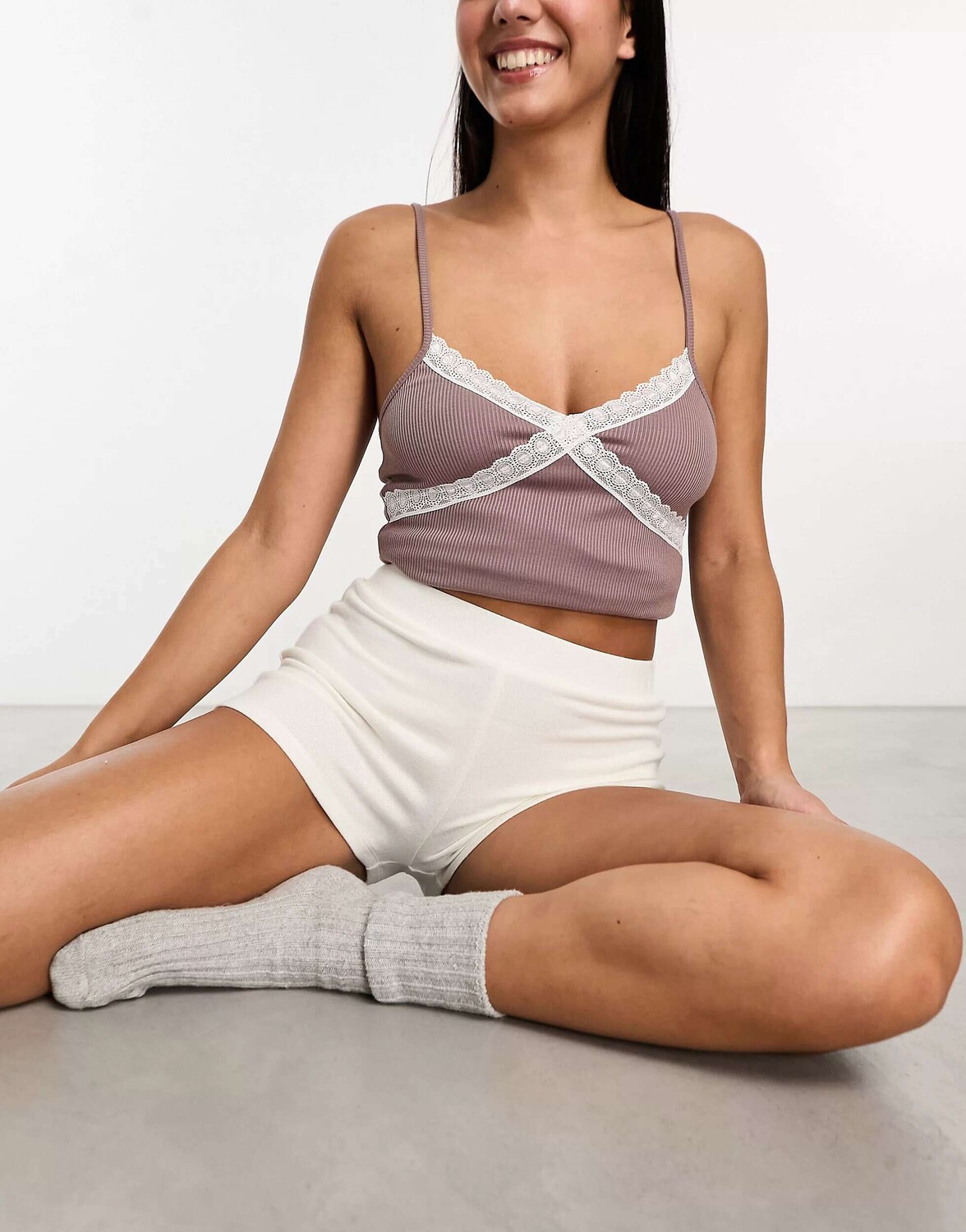 

Хлопок: Кремовые шорты для сна On Super Soft Lounge Sleep Cotton:On
